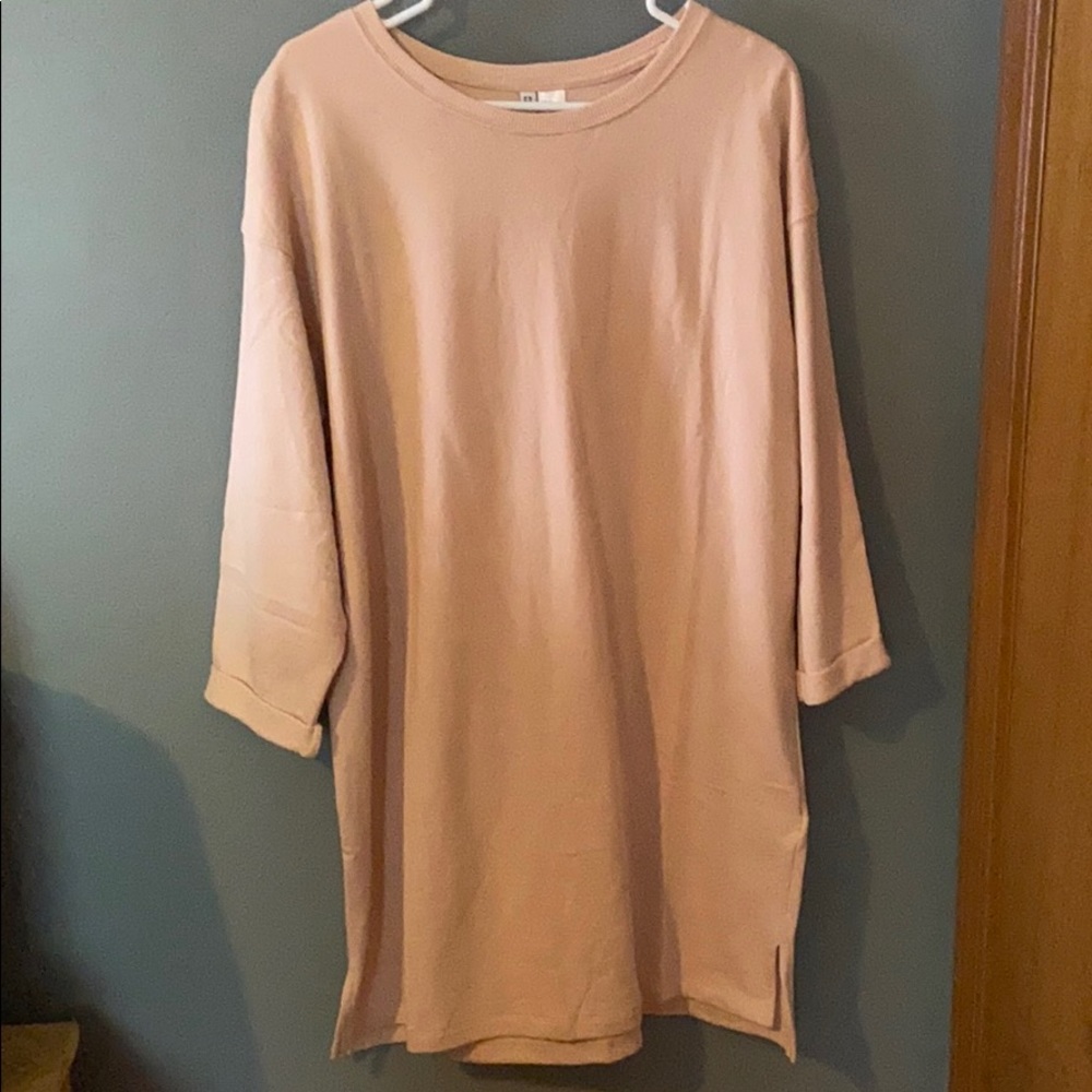 H&M blush pink sweatshirt dress